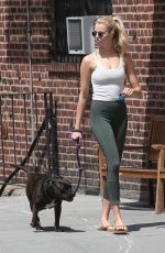 HAILEY CLAUSON Walks Her Dog Out in New York 06/01/2016