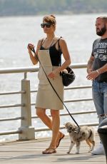 HELENA CHRISTENSEN Walks Her Dog Out in new York 06/01/2016