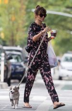 HELENA CHRISTENSEN Walks Her Dog Out in New York 06/13/2016