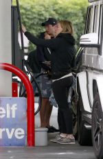 HILARY DUFF at a Gas Station in Beverly Hills 06/11/2016