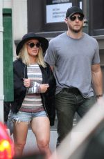 HILARY DUFF in Denim Shorts Out in New York 06/19/2016