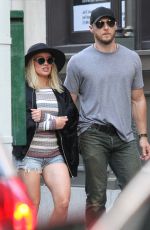 HILARY DUFF in Denim Shorts Out in New York 06/19/2016