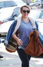 HILARY DUFF in Leggings Leaves a Gym in Los Angeles 05/31/2016