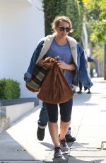 HILARY DUFF in Leggings Leaves a Gym in Los Angeles 05/31/2016