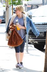 HILARY DUFF in Leggings Leaves a Gym in Los Angeles 05/31/2016