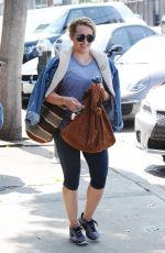 HILARY DUFF in Leggings Leaves a Gym in Los Angeles 05/31/2016