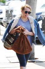 HILARY DUFF in Leggings Leaves a Gym in Los Angeles 05/31/2016