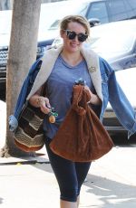 HILARY DUFF in Leggings Leaves a Gym in Los Angeles 05/31/2016