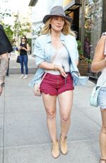 HILARY DUFF in Shorts Out in New York 06/06/2016
