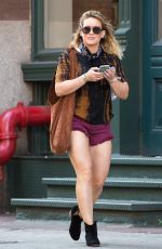 HILARY DUFF in Shorts Out in New York 06/22/2016