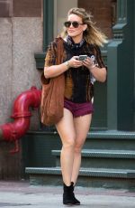 HILARY DUFF in Shorts Out in New York 06/22/2016