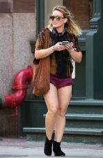 HILARY DUFF in Shorts Out in New York 06/22/2016