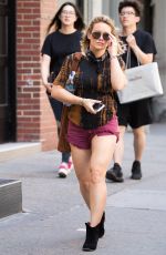 HILARY DUFF in Shorts Out in New York 06/22/2016