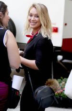 HILARY DUFF in the Set of "Younger