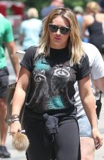 HILARY DUFF in Tights Out in New York 06/20/2016