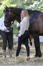 HILARY DUFF on the Set of 