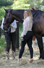 HILARY DUFF on the Set of 