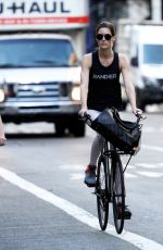 HILARY RHODA Rides Her Bike Out in New York 06/01/2016