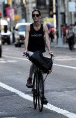 HILARY RHODA Rides Her Bike Out in New York 06/01/2016