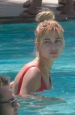 HAILEY BALDWIN in Swimsuit at a Pool in Miami 06/12/2016