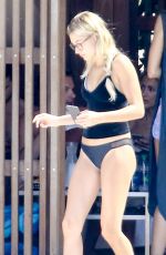 HAILEY BALDWIN in Bikini Bottoms at a Hotel Pool in Miami 06/13/2016