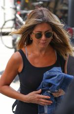 JENNIFER ANISTON in Leggings Arrives at a Gym in New York 06/21/2016