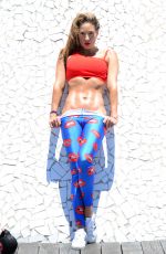 JENNIFER NICOLE LEE Working Out at a Beach in Miami 06/02/2016