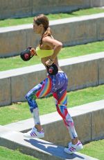JENNIFER NICOLE LEE Working Out at a Beach in Miami 06/02/2016