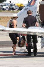 KALEY CUOCO Boarding at a Private Jet in Van Nuys 06/20/2016