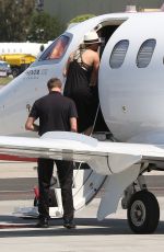 KALEY CUOCO Boarding at a Private Jet in Van Nuys 06/20/2016