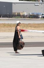 KALEY CUOCO Boarding at a Private Jet in Van Nuys 06/20/2016