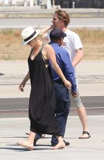 KALEY CUOCO Boarding at a Private Jet in Van Nuys 06/20/2016