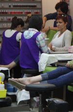 KATEY SAGAL at a Nail Salon in Beverly Hills 06/01/2016