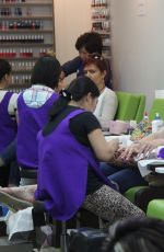KATEY SAGAL at a Nail Salon in Beverly Hills 06/01/2016