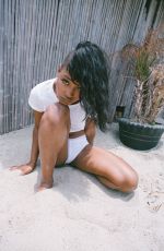 KEKE PALMER on the Set of a Photoshoot at a Beach, May 2016