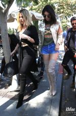 KENDALL JENNER and KHLOE KARDASHIAN at Il Pastaio in Beverly Hills 06/13/2016
