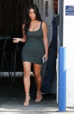 KIM KARDASHIAN in Tight Dress at a Studio in Van Nuys 06/21/2016