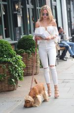 KIMBERLEY GARNER Walks Her Dog Out in London 06/25/2016
