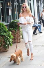 KIMBERLEY GARNER Walks Her Dog Out in London 06/25/2016
