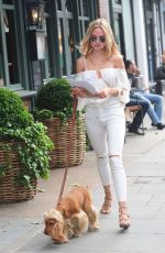 KIMBERLEY GARNER Walks Her Dog Out in London 06/25/2016