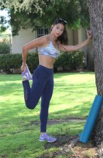 KIRA KOSARIN in Tights Working Out at a Park in North Hollywood 06/25/2016