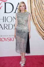 KIRSTEN DUNST at CFDA Fashion Awards in New York 06/06/2016