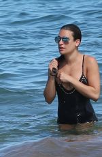 LEA MICHELE in Swimsuit at a Beach in Hawaii 06/01/2016