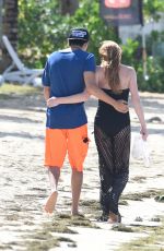 LINDSAY LOHAN and Egor Tarabasov on Romantic Beach Stroll in Port Louis 06/14/2016