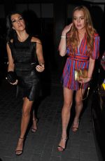 LINDSAY LOHAN and KOURTNEY KARDASHIAN Leaves Ours Restaurant in London 06/09/2016