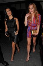 LINDSAY LOHAN and KOURTNEY KARDASHIAN Leaves Ours Restaurant in London 06/09/2016
