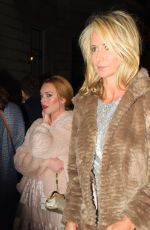 LINDSAY LOHAN and LADY VICTORIA HERVEY at Gucci Party in London 06/02/2016