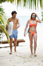 LINDSAY LOHAN in Bikini at a Beach in Mauritius 06/06/2016