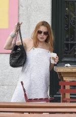 LINDSAY LOHAN Out and About in Madrid 06/10/2016
