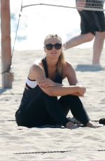 MARIA SHARAPOVA Plays Beach Tennis in Los Angeles 06/08/2016